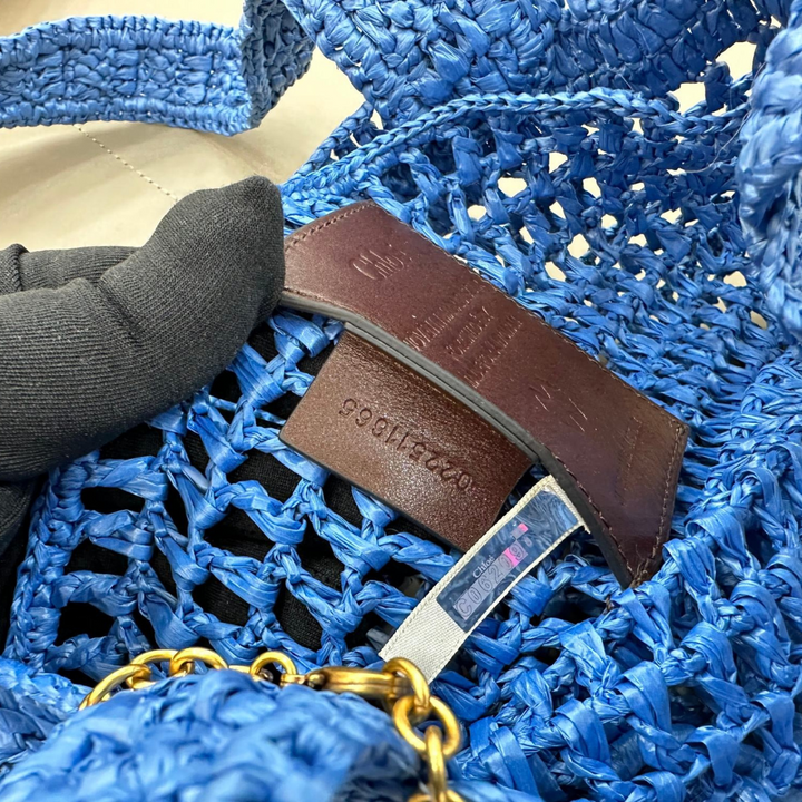 CHLOÉ SOMMER-BANANEN-TASCHE AUS RAPHIA