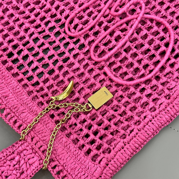 CHLOÉ SOMMER-BANANEN-TASCHE AUS RAPHIA