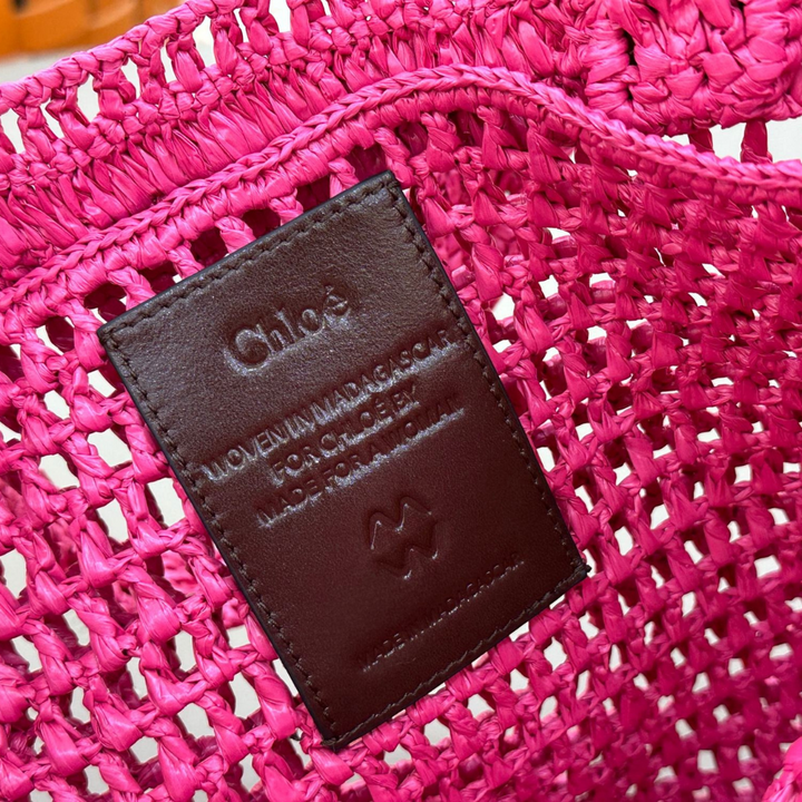 CHLOÉ SOMMER-BANANEN-TASCHE AUS RAPHIA