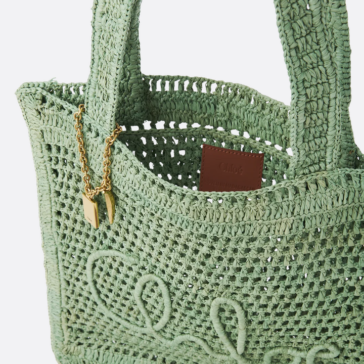 CHLOÉ SOMMER-BANANEN-TASCHE AUS RAPHIA