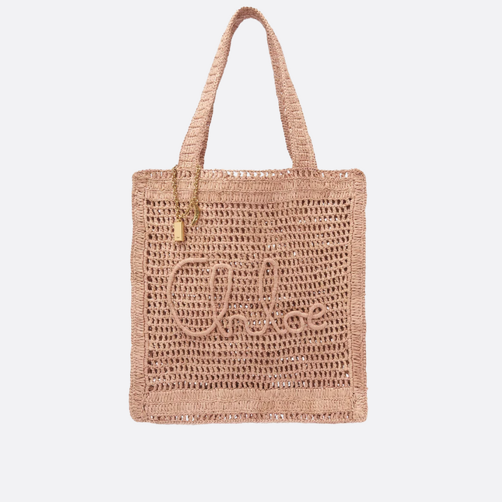 CHLOÉ SOMMER-BANANEN-TASCHE AUS RAPHIA