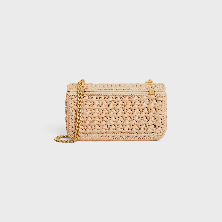 SCHULTERTASCHE MIT KETTE CLAUDE AUS RAFFIA MIT GEWEBEEFFEKT