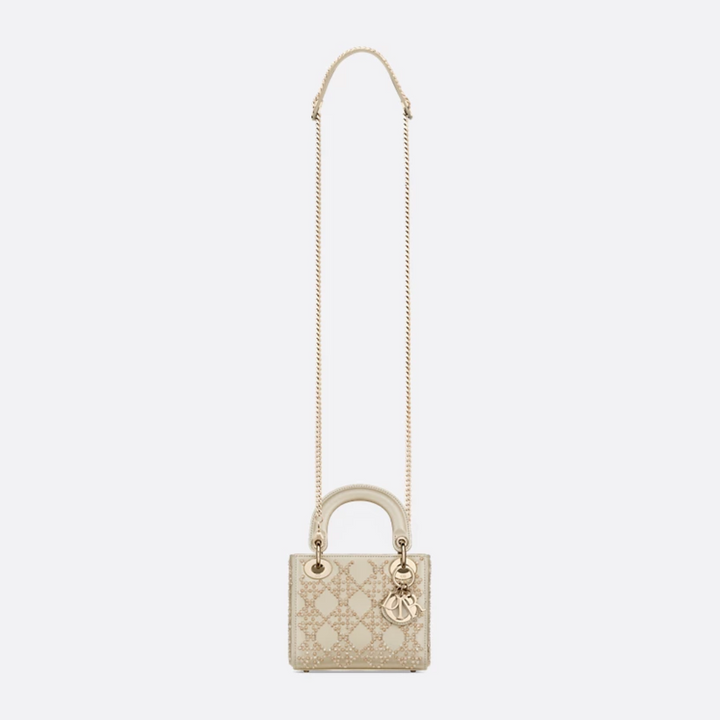 MINI LADY DIOR MIT PERLENSTICKEREI